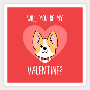 Romantic Corgi Valentine's Day Sticker